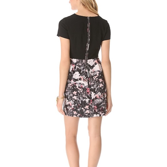 Club Mónaco Willa Floral Print Colorblock Dress - Picture 2 of 6